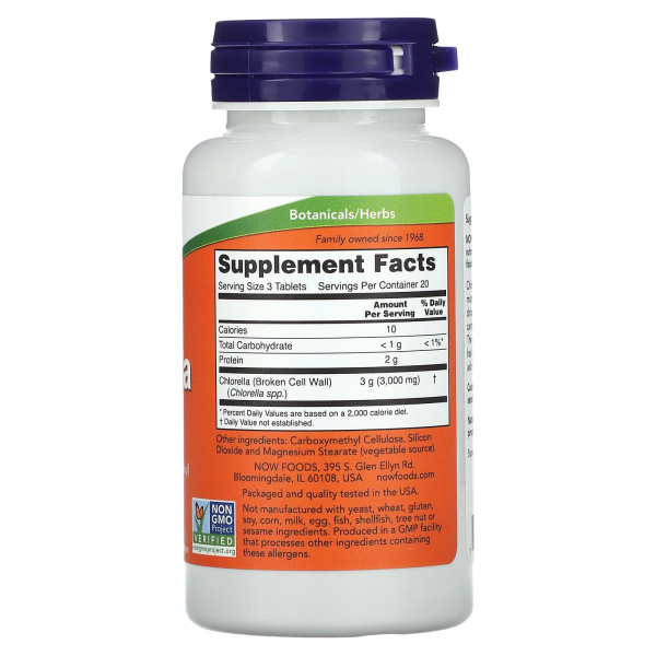 Хлорелла Now Foods (Chlorella) 1000 мг 60 таблеток