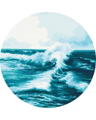 Картина по номерам круглая Волна (размер M) 30x30 Brushme