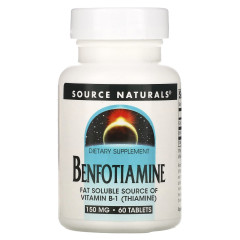 Бенфотіамін, Benfotiamine, Source Naturals, 150 мг, 60 таблеток