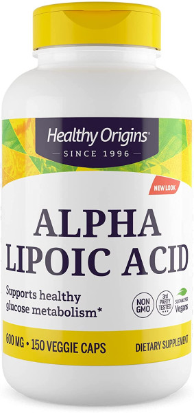 Альфа-ліпоєва кислота, Alpha Lipoic Acid, Healthy Origins, 600 мг, 150 капсул