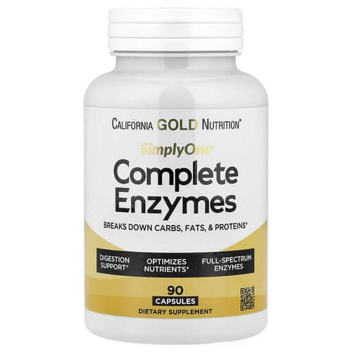 Полный комплекс ферментов California Gold Nutrition (Complete Enzymes) 90 капсул