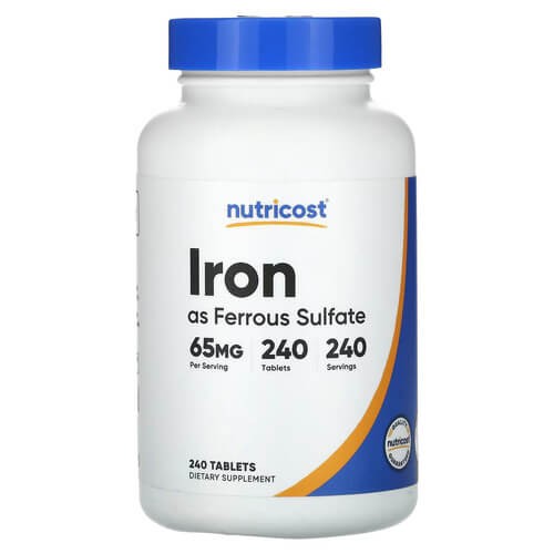 Залізо 65 мг Nutricost (Iron) 240 таблеток
