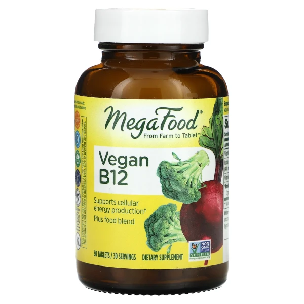 Вітамін B12 MegaFood (Vegan B12) 500 мкг 30 таблеток