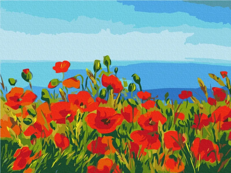 Картина за номерами Поле маків Клод Моне  Brushme 30x40