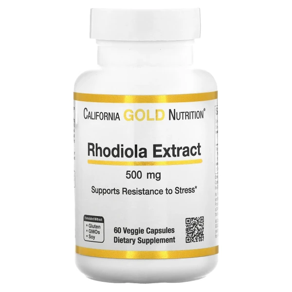 Экстракт родиолы California Gold Nutrition (Rhodiola Extract) 500 мг 60 капсул