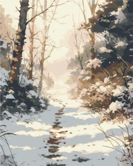 Картина за номерами Засніжена доріжка  Brushme 48x60