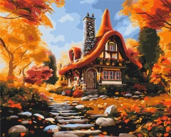 Преміум картина за номерами Хатинка осені Brushme 40x50