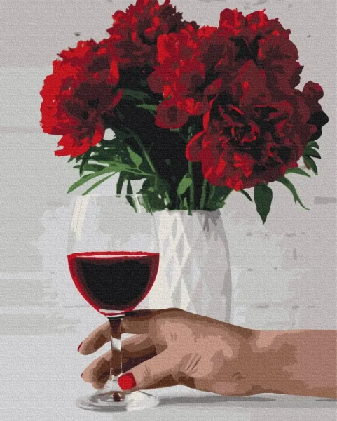 Картина по номерам Пионовое вино Brushme 48x60