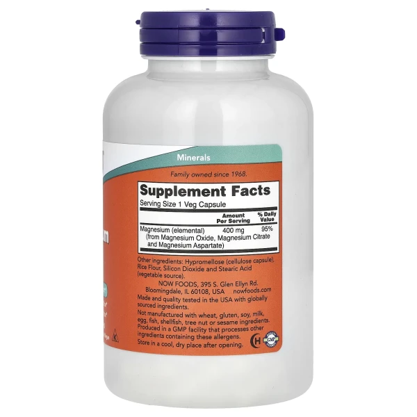 Магній Now Foods (Magnesium caps) 400 мг 180 капсул