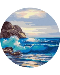 Картина по номерам круглая Утро на море 30x30
