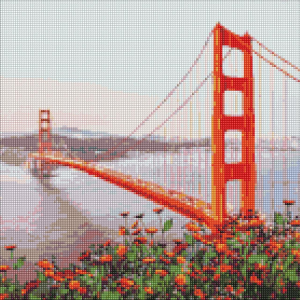 Алмазна мозаїка/вишивка Ранковий Сан-Франциско 40x40 Ideyka
