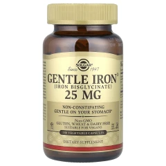 Залізо Solgar (Gentle Iron) 25 мг 180 рослинних капсул