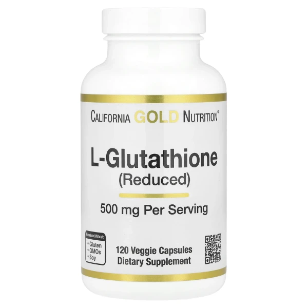 California Gold Nutrition, L-глутатіон, відновлений, 500 мг, 120 вегетаріанських капсул