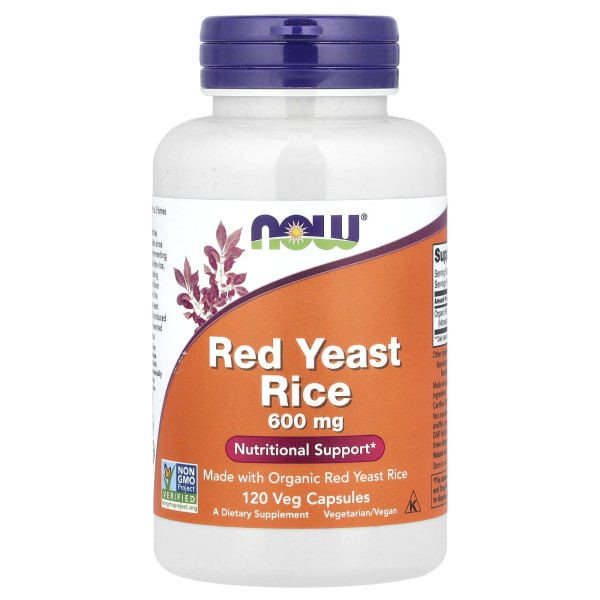 Червоний ферментований рис NOW Foods (Red Yeast Rice) 600 мг 120 веганських капсул