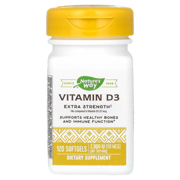Витамин D3 повышенной силы действия Nature's Way (Vitamin D3) 2000 МЕ 120 капсул