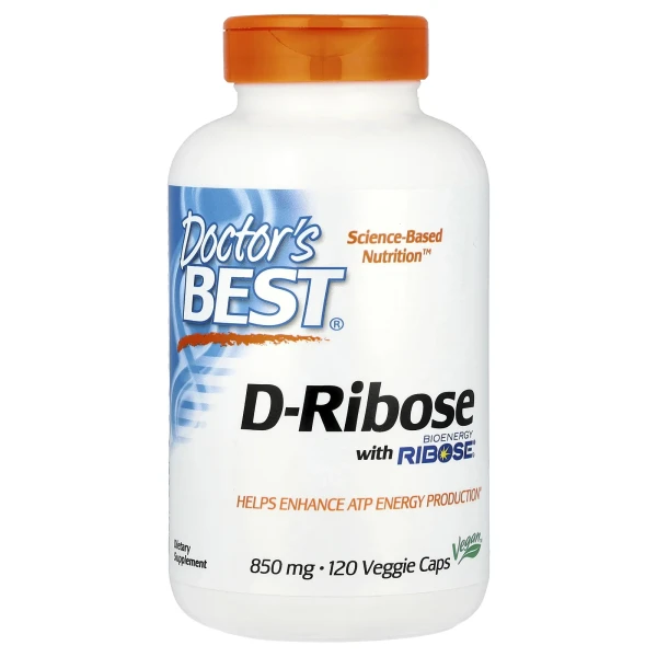 Д-Рибоза Doctor's Best (D-Ribose with BioEnergy Ribose) 850 мг 120 капсул