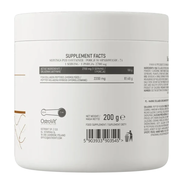 Морской коллаген Ostrovit Marine Collagen черная смородина 200 г