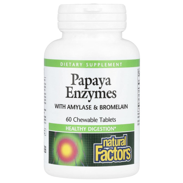 Травні ферменти папайї Natural Factors (Papaya Enzymes) 60 жувальних таблеток