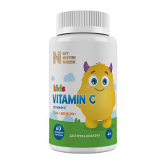 Вітамін С для дітей, Kids Vitamin C, My Nutri Week, смак апельсина, 60 желейних пастилок