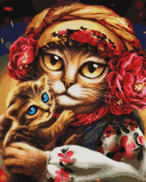 Алмазна мозаїка Сім'я котиків ©Маріанна Пащук 40x50 Brushme
