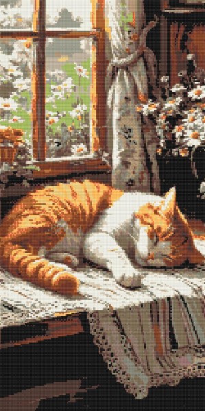 Алмазная мозаика Рыжик котик 40 х 80 Оригами
