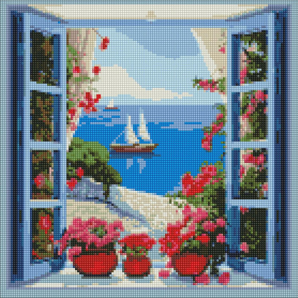 Алмазная мозаика/вышивка Морской пейзаж 40x40 Ideyka