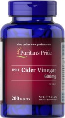 Яблучний оцет 600 мг Puritan's Pride (Apple Cider Vinegar) 200 таблеток