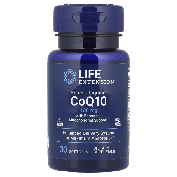 Суперубіхінол коензим Q10 з посиленою підтримкою мітохондрій Life Extension (Super Ubiquinol CoQ10) 100 мг 30 капсул