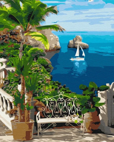 Картина за номерами Курорт під пальмами  Brushme 48x60