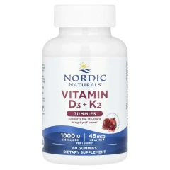 Вітамін D3 та Вітамін К2 Nordic Naturals (Vitamin D3+K2) 1000 МО/45 мкг 60 жувальних цукерок