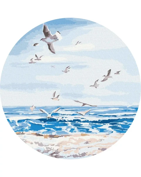Картина за номерами кругла Політ над морем © Iryna Ponna Brushme 30 см