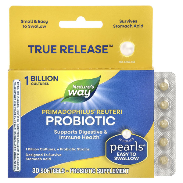 Пробіотики Nature's Way (Primadophilus Reuteri Pearls) 1 млрд 30 капсул