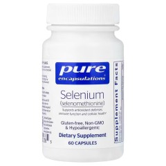 Селен (селенометіонін) Pure Encapsulations (Selenium) 200 мкг 60 капсул для підтримки імунної системи, передміхурової залози, колагену та щитовидної залози