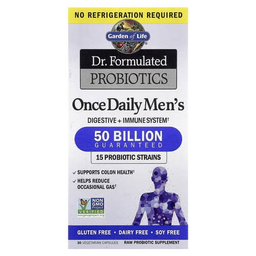 Пробиотики для мужчин 50 млрд КОЕ Garden of Life (Probiotics Once Daily Men's) 30 растительных капсул