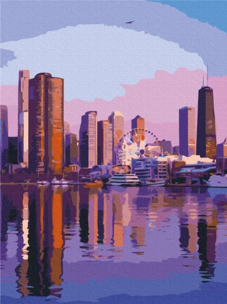 Картина за номерами Мегаполіс на світанку  Brushme 30x40