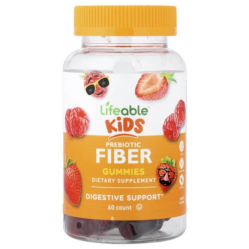 Пребіотична клітковина для дітей Lifeable (Kids Prebiotic Fiber Gummies) 60 жувальних цукерок зі смаком ягоди