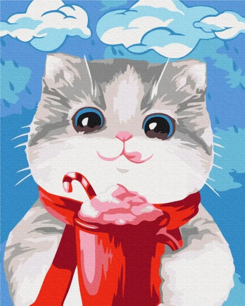 Преміум картина за номерами Смаколик для котика Brushme 40x50