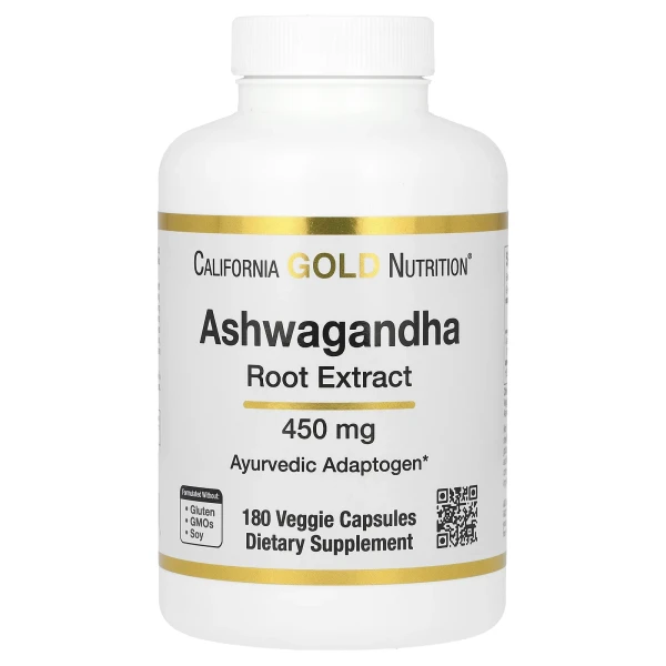 Экстракт корня ашвагандхи California Gold Nutrition (Ashwagandha Root Extract) 450 мг 180 капсул