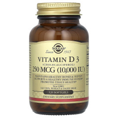Вітамін D3 холекальциферол Solgar (Vitamin D3 Cholecalciferol) 10000 МО 120 капсул