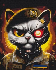 Преміум картина за номерами Котик ЗСУ© Маріанна Пащук Brushme 40x50