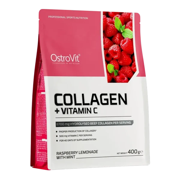 Коллаген Ostrovit + Витамин C Collagen + Vitamin C малина-лимонад с мятой 400 г