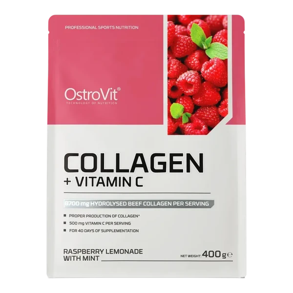 Коллаген Ostrovit + Витамин C Collagen + Vitamin C малина-лимонад с мятой 400 г