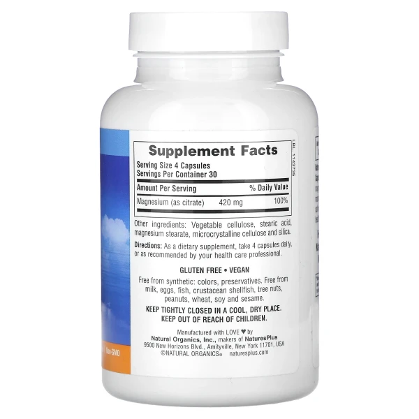 Магній цитрат Nature's Plus (Magnesium Kalmassure) 120 капсул
