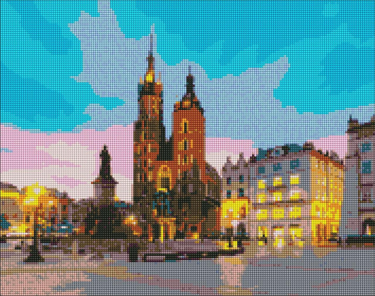 Набір алмазної мозаїки Вечірній Краків 40x50 Ideyka