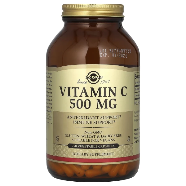 Вітамін C Solgar (Vitamin C) 500 мг 250 вегетаріанських капсул