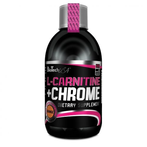 Рідкий L-карнітин + хром BioTech USA (Liquid L-Carnitine + Chrome) 500 мл зі смаком апельсина