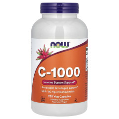Вітамін C-1000 з біофлавоноїдами NOW Foods (C-1000) 1000 мг 250 рослинних капсул