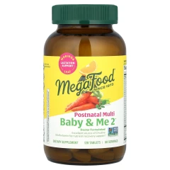 MegaFood, Baby &amp; Me 2, мультивітаміни для періоду після пологів, 120 таблеток
