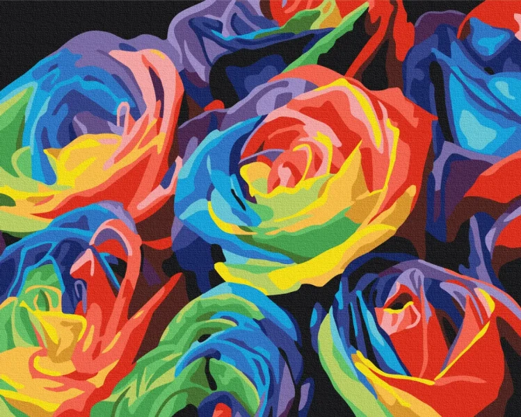 Картина за номерами Райдужні троянди  Brushme 48x60