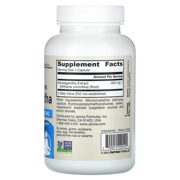 Ашвагандха Jarrow Formulas (Ashwagandha) 300 мг 120 капсул